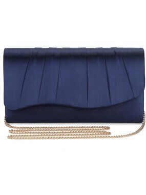 Elegant Satin Clutch Purse for Women | Dressy Evening Bag with Detachable Chain